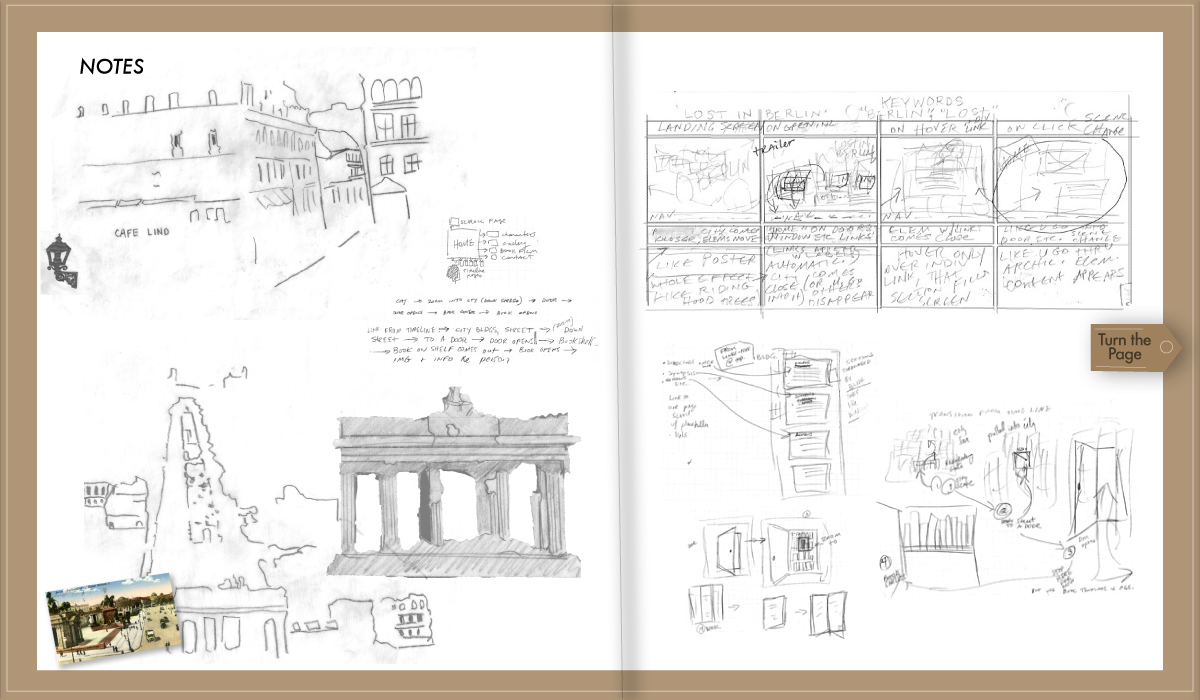 Lost In Berlin interactive digital Journal pages 13-14